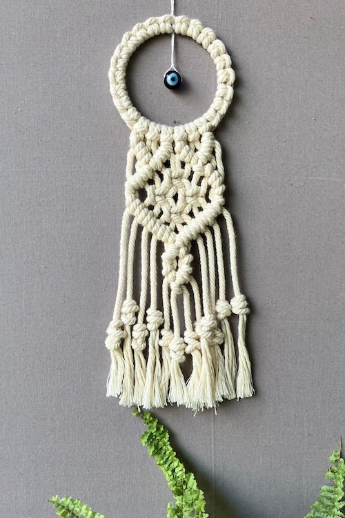 House Of Macrame Tiny "Evil Eye" Dreamcatcher / Car Charm