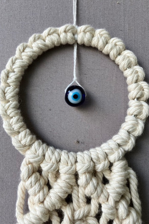 House Of Macrame Tiny "Evil Eye" Dreamcatcher / Car Charm