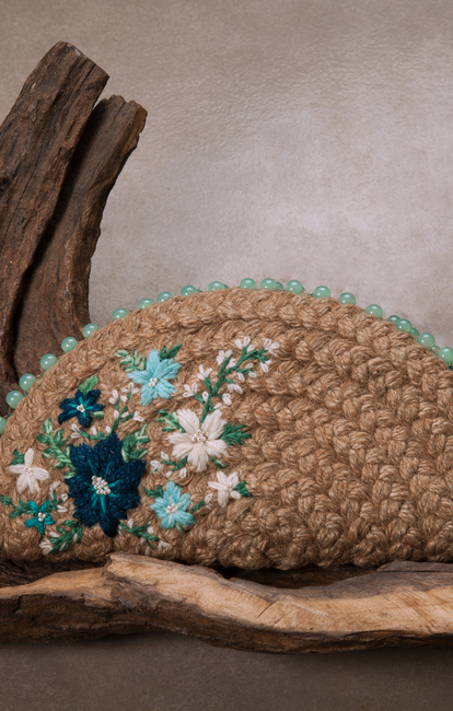 Dhaaga  Brunnera Half Moon Clutch