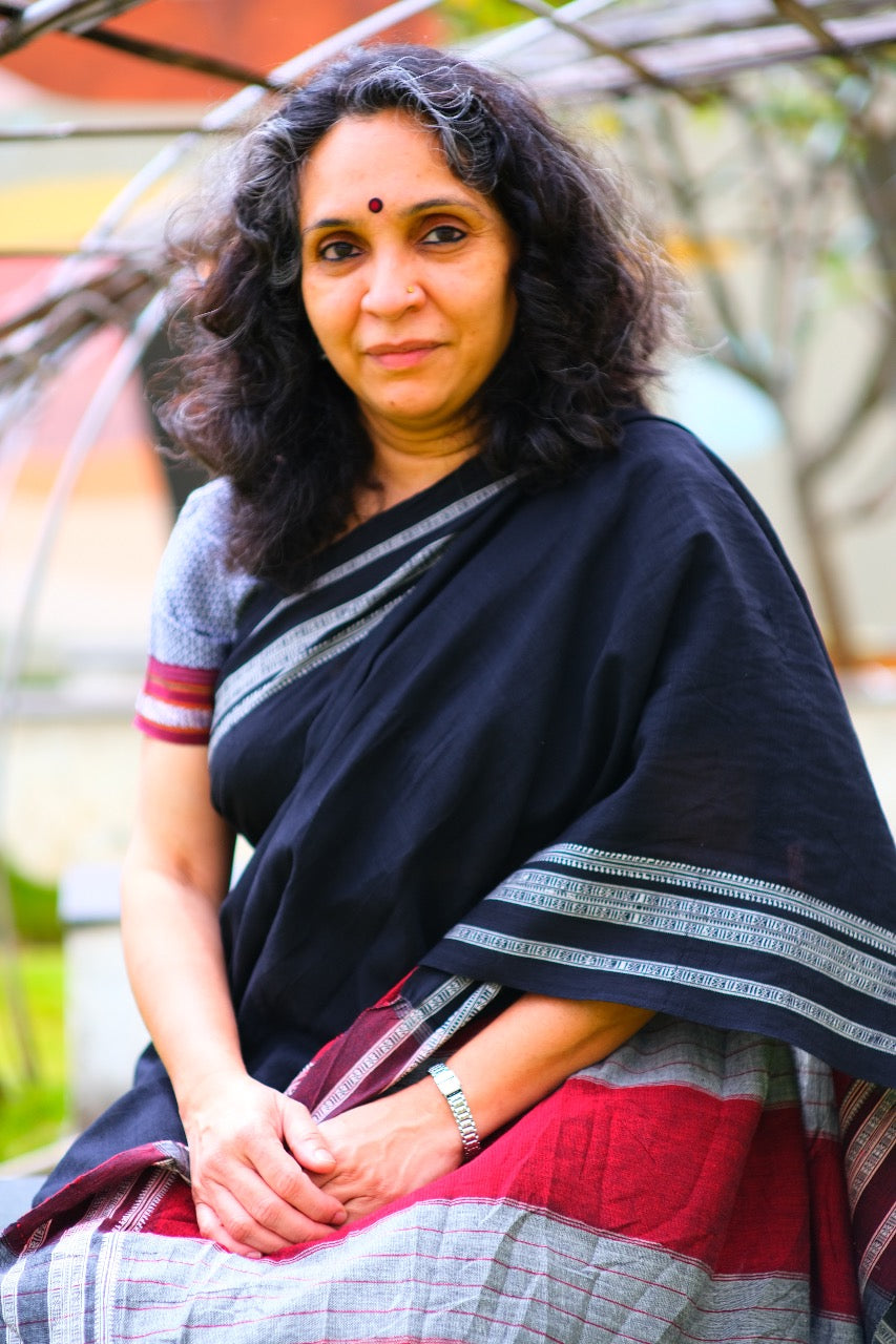 Red Border With Pink Body Hubli Cotton Ready To Wear Saree Online