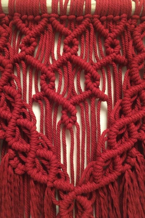 "House of Macrame" Red Wine Spring Wall-hanging