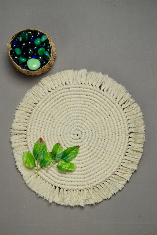HoM Handcrafted Macrame Table Placemats (set of 2)
