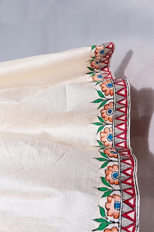 Diorama Designs "Floral" Handpainted Kids Crop Top & Lehenga Set