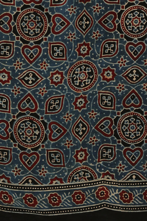 Jahangir Khatri - Indigo Blue Ajrakh Modal Saree