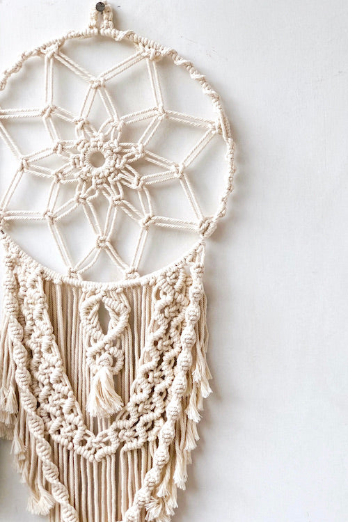 HoM Handcrafted Macrame 'Star Gaze' Dream-catcher Wall Hanging