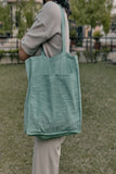 Teal Linen Tote Bag