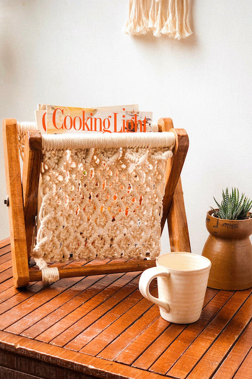 HoM Handcrafted Macrame Magazine Rack Holder