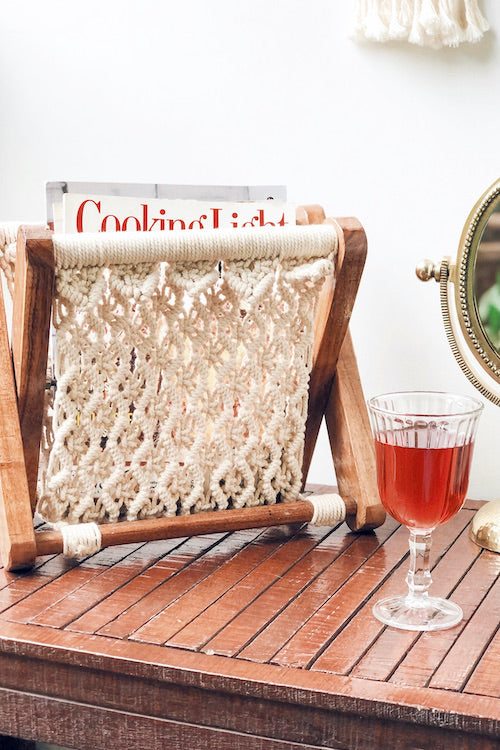 HoM Handcrafted Macrame Magazine Rack Holder