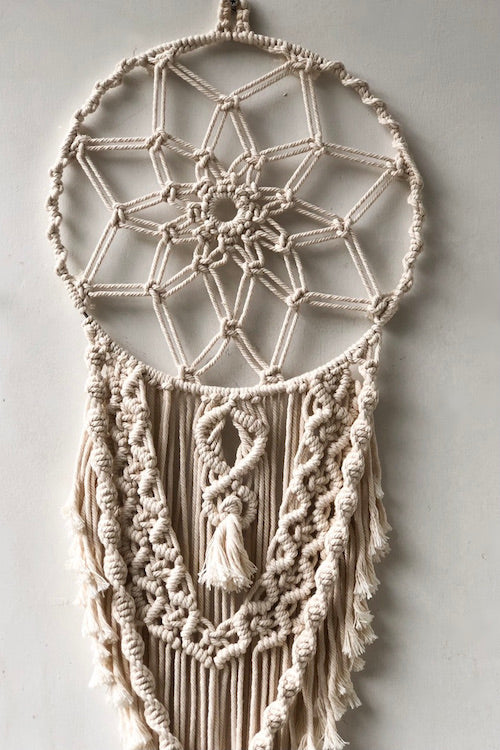 HoM Handcrafted Macrame 'Star Gaze' Dream-catcher Wall Hanging