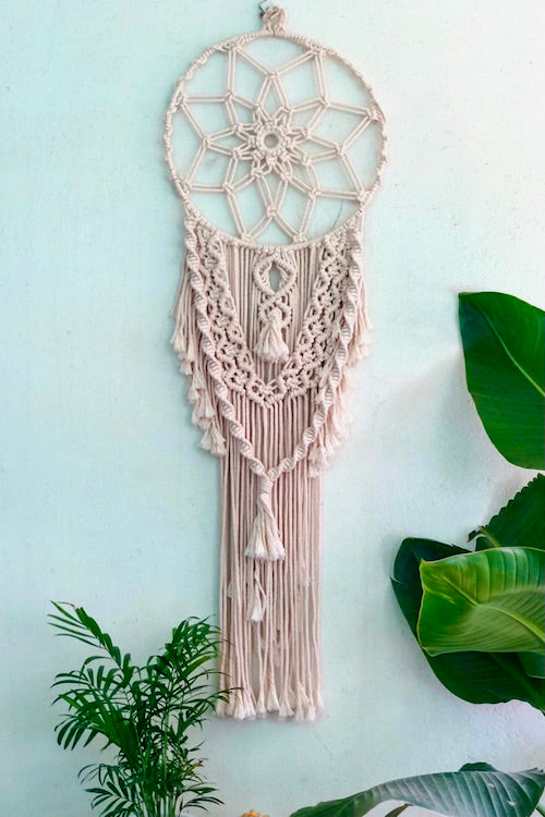 HoM Handcrafted Macrame 'Star Gaze' Dream-catcher Wall Hanging