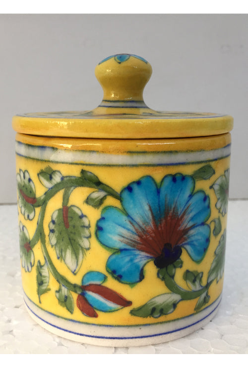 Blue Pottery Handcrafted Storage Jar-84