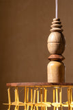 Gulab Phool Wood Pendant Lamp