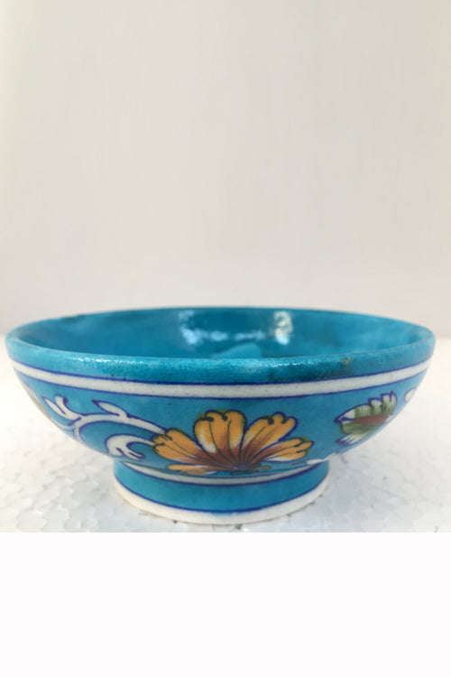 Ram Gopal Blue Pottery Handcrafted 'Bowls' Light Blue serving bowls