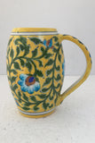 Ram Gopal Blue Pottery Handcrafted 'Beer Mug' Yellow mug-2