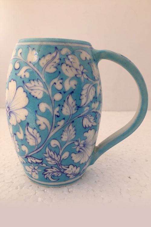 Ram Gopal Blue Pottery Handcrafted 'Beer Mug' Sky Blue mug-4