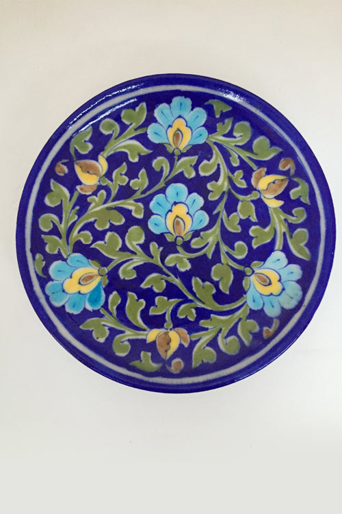 Ram Gopal Blue Pottery Handcrafted 'Pate ' Blue Wall Hanging-6