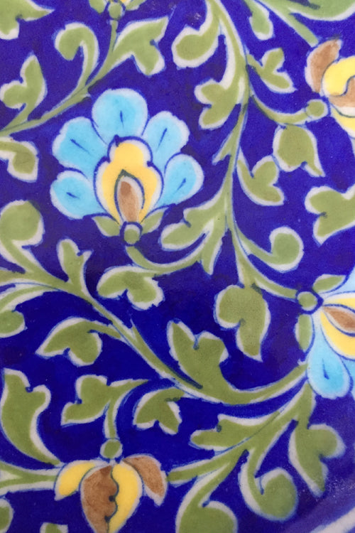 Ram Gopal Blue Pottery Handcrafted 'Pate ' Blue Wall Hanging-6