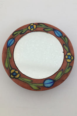 Ram Gopal Blue Pottery Handcrafted 'Pocket Mirror ' Red Mirror-91