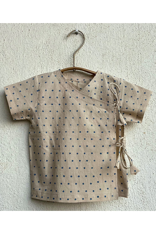 Whitewater Kids Unisex Organic Indigo Raidana Angrakha Top With Matching Pants