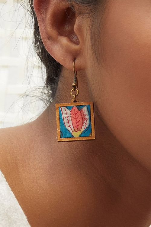 Whebyabira Handcrafted Floral MDF Earrings