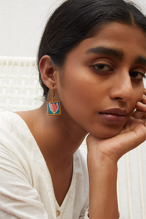Whebyabira Handcrafted Floral MDF Earrings