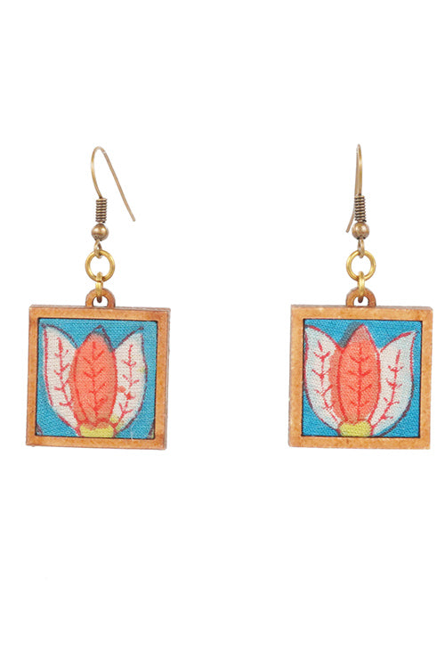 Whebyabira Handcrafted Floral MDF Earrings