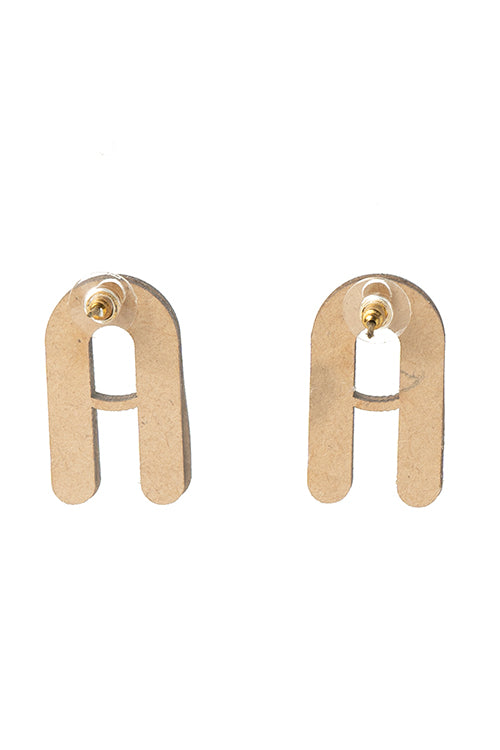 Whe Blue Repurposed fabric and wood earring