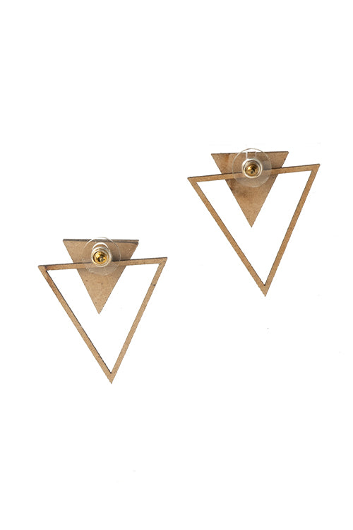 Whe Two Look in One Blue Traingle earring