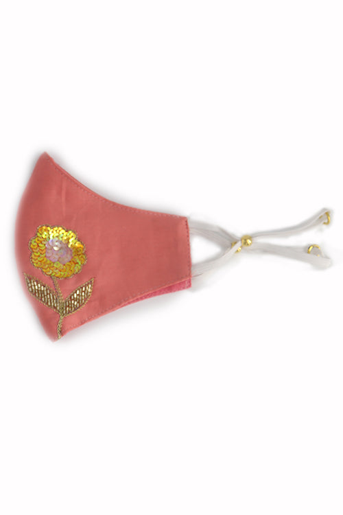 Whe Peach Festive Hand-embroidered Mask