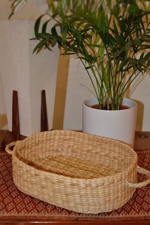 Dharini Kauna Oval Basket (Natural)