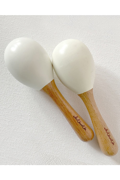 Whitewater Kids Wooden Maracas Set - White