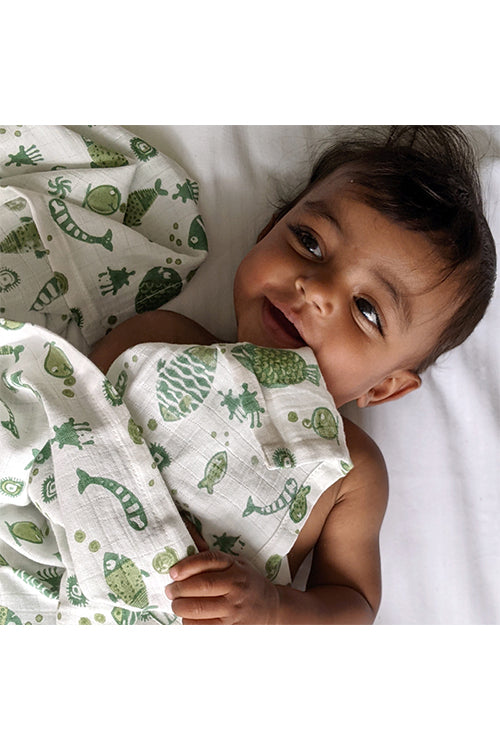 Whitewater Kids Organic Koi Mint Swaddle