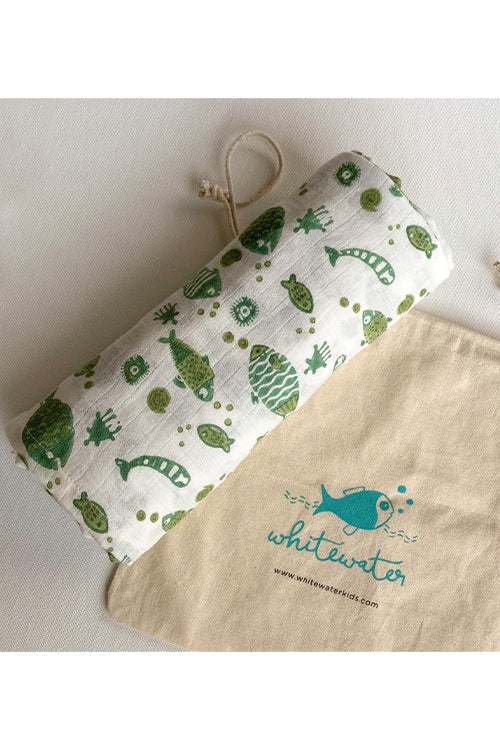 Whitewater Kids Organic Koi Mint Swaddle