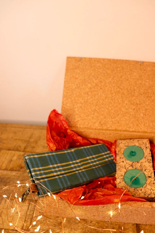 Kirgiti's Cork Hamper Box With Foldable Specs Case And 2-In-1 Cork Diya