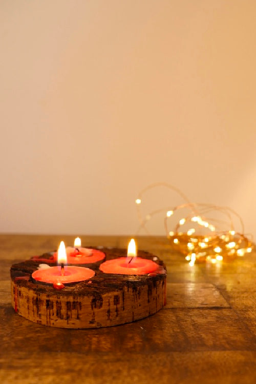 Kirgiti's Hamper Box With Cork Bark And Rectangular Diya Stand