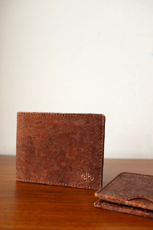 'Kirgiti's Rust Dabu And Brown Cork Card Holder