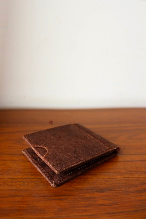 'Kirgiti's Rust Dabu And Brown Cork Card Holder