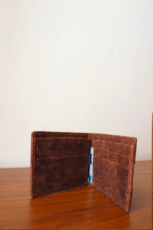 'Kirgiti's Rust Dabu And Brown Cork Card Holder