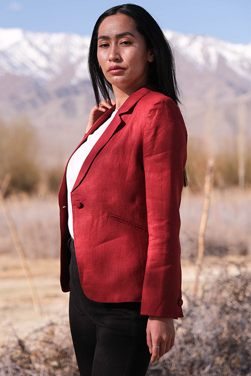 Okhai 'Redberry' Linen Cotton Blazer
