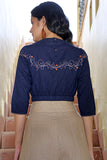 Northern Sky Pure Cotton Hand Embroidered Mirror Work Blue Blouse Online