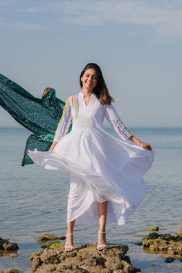 Okhai 'Fantasy' Embroidered Cotton Cambric Dress