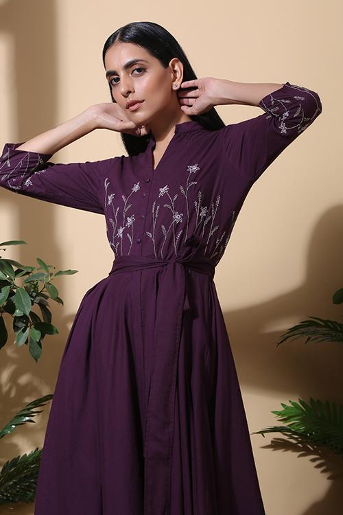 Night Garden Pure Cotton Fit and Flare Dress For Women Online