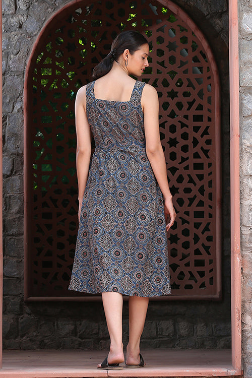 Okhai 'Legend' Pure Cotton Handblock Printed Ajrakh Dress