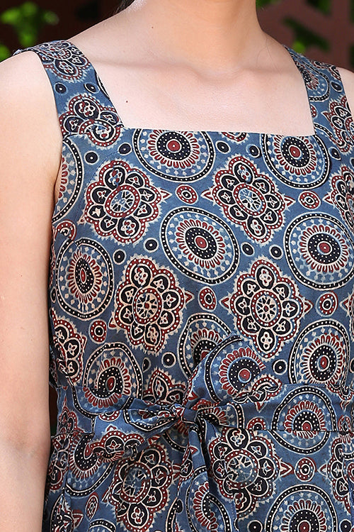 Okhai 'Legend' Pure Cotton Handblock Printed Ajrakh Dress