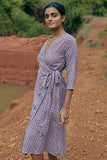 Okhai Adapt Naturally Dyed Pure Cotton Wrap Dress For Women Online