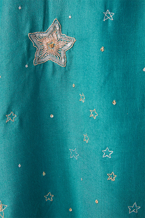 Okhai 'Stellar' Embroidered One Shoulder Dress With Dupatta