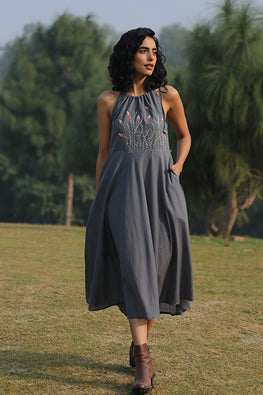 Okhai 'Fierce' Hand Embroidered Sleeveless Dress