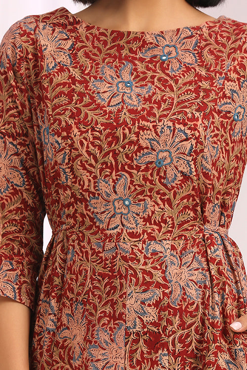 Okhai 'Khoobam' Hand Block Printed Kalamkari Dress