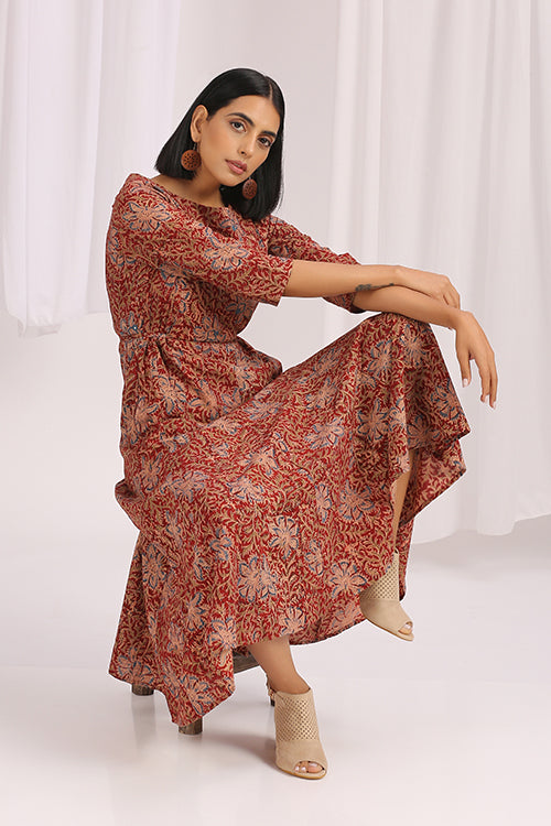 Okhai 'Khoobam' Hand Block Printed Kalamkari Dress