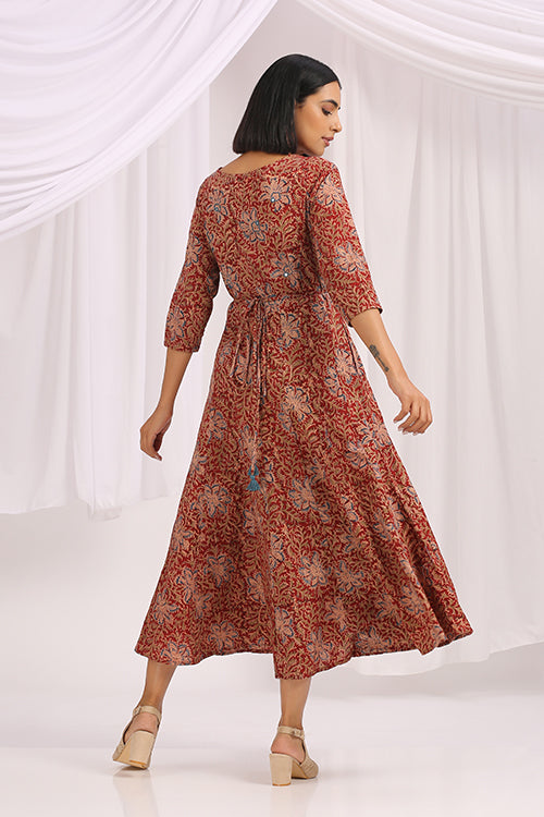 Okhai 'Khoobam' Hand Block Printed Kalamkari Dress